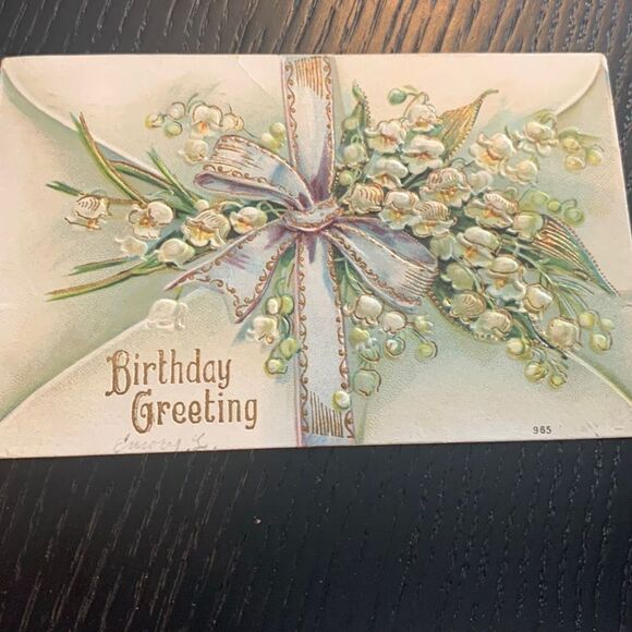 Framed 1907 Birthday Postcard – Vintage Card in Rustic 4x6 Photo Frame - Picture 3 of 7